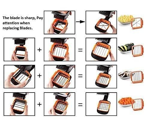 3 in 1 Multifunction Vegetable Manual Manual Quick Dicer Cutter